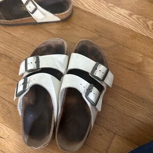 White Double Strap Sandals